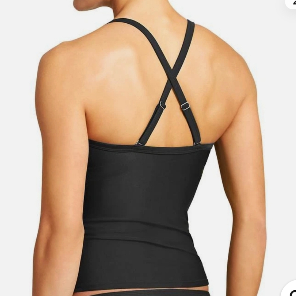 Athleta Twister Tankini Swim Tank Cross Back Burgundy Berry Sz36B/C - Picture 5 of 13